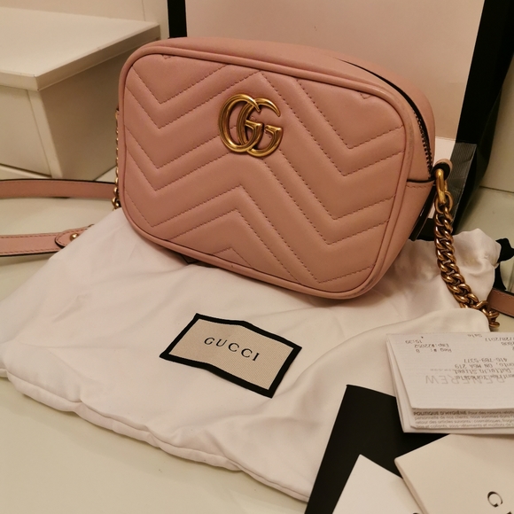 GG Marmont matelassé mini bag （pink) - Picture 1 of 5